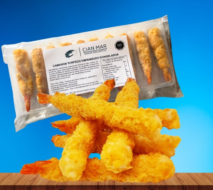 Camarón Torpedo empanizado 250g